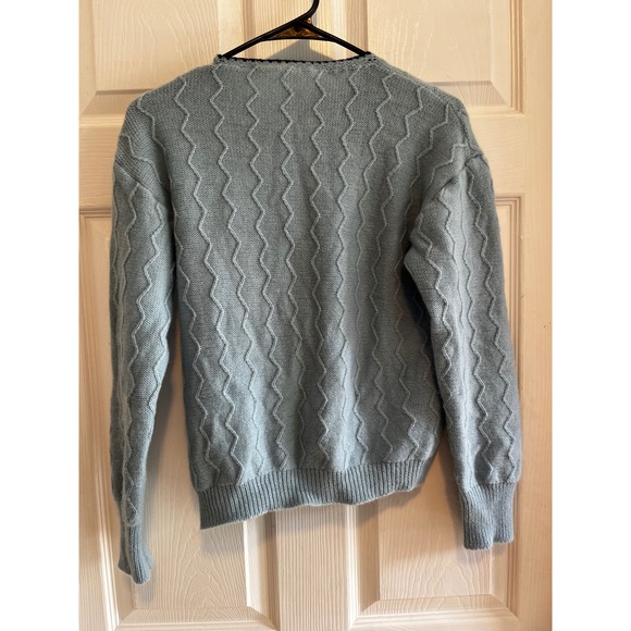 Wool Blend Embroidered Floral Knit Cardigan Sweater Cottagecore Heart Buttons - Picture 8 of 9